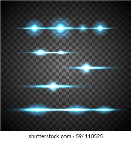 blue flash set isolated on a transparent background