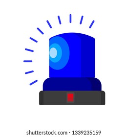 Blue flasher icon. Flat illustration of blue flasher vector icon for web design