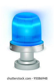 Blue flashing light. Made with transparency.