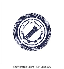 Blue flashlight icon inside rubber texture