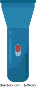 Blue flashlight, illustration, vector on white background