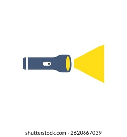 Blue flashlight shining a yellow beam.