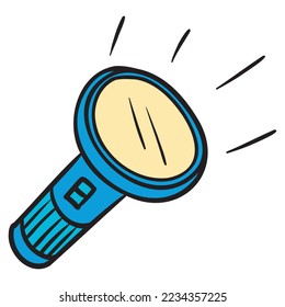 blue flashlight. vector illustration on white background.