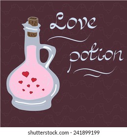 Blue flask with love potion