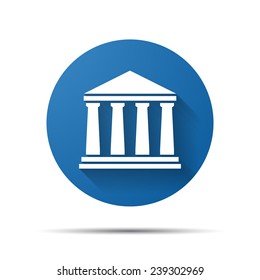 blue flat architecture icon - vector illustration