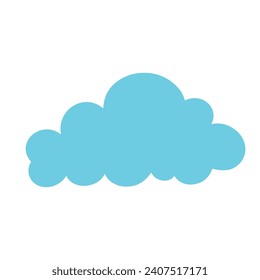 Blue flat cloud. Vector graphics.