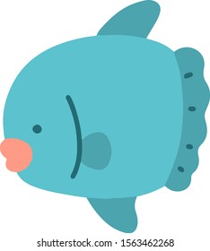 Blue flat color Ocean Sunfish