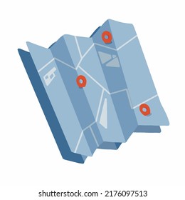 Blaues, flaches Ortssymbol. Vektorgrafik