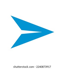 Blue flat design message send icon. Email send icon. Vector.