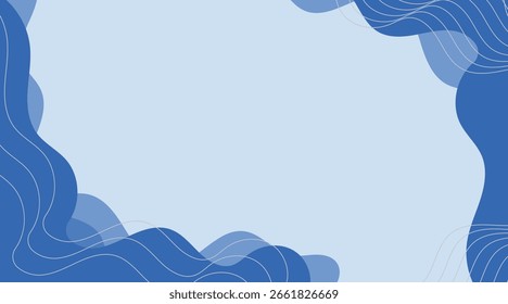 Fondo geométrico plano azul con el espacio blanco