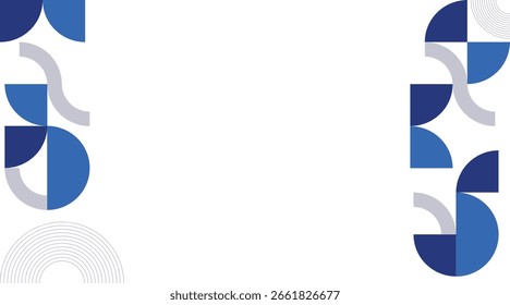 Blue Flat geometric background with white space