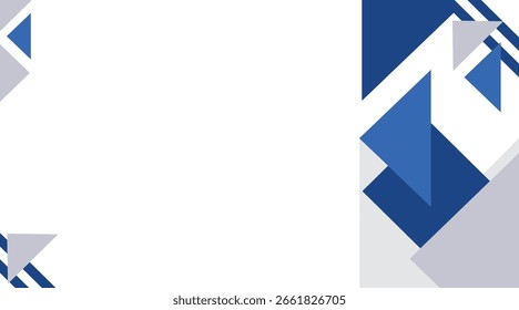 Blue Flat geometric background with white space