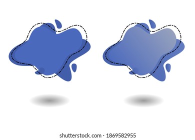 Plantilla de banner liquiado azul plano y gradiente
