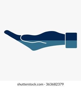 Blue flat of the hand icon