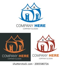 Logo-Design für blaues Flat House