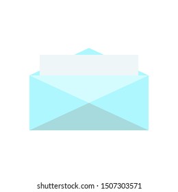 blue Flat Icon Envelope-Vector Illustration