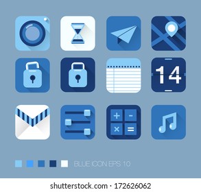 Blue Flat Icons