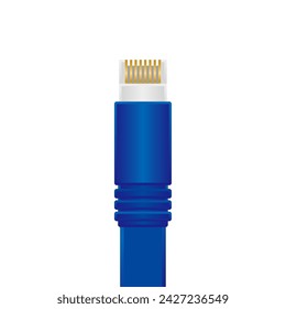 Blue flat LAN cable _ Illustration on the back.