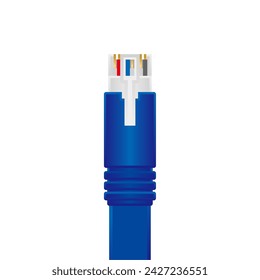 Blue flat LAN cable _ It is an illustration of the front.