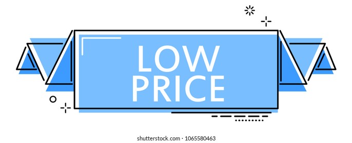 blue flat line banner low price
