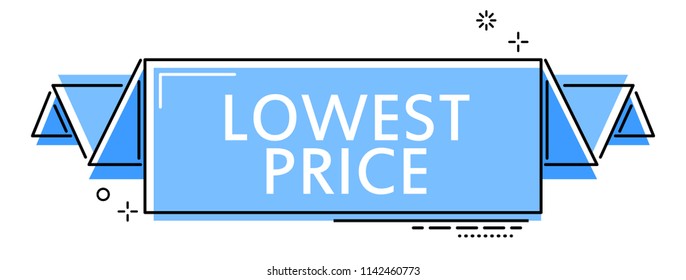 blue flat line banner lowest price