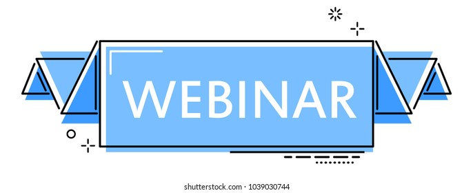 blue flat line banner webinar