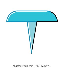 Ícone de pino azul plano. Ilustração vetorial