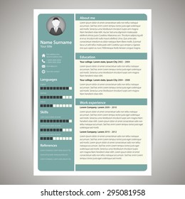 Blue flat resume and cv template.