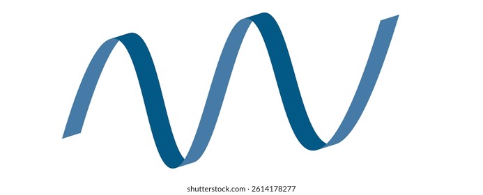 Blue flat ribbons isolated on white background. Ribbon banner vector illustration. Holiday lace.
