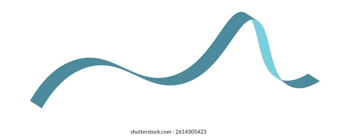Blue flat ribbons isolated on white background. Ribbon banner vector illustration. Holiday lace.