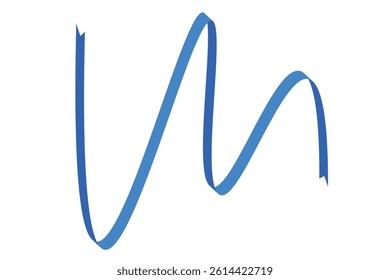Blue flat ribbons isolated on white background. Ribbon banner vector illustration. Holiday lace.