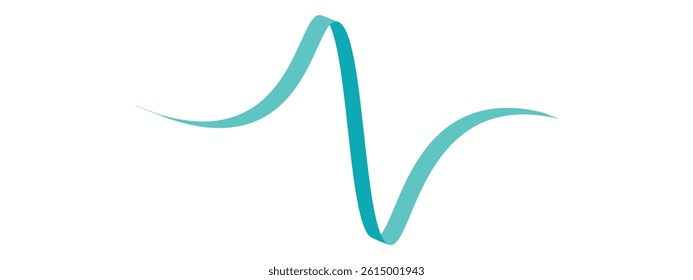 Blue flat ribbons isolated on white background. Ribbon banner vector illustration. Holiday lace.
