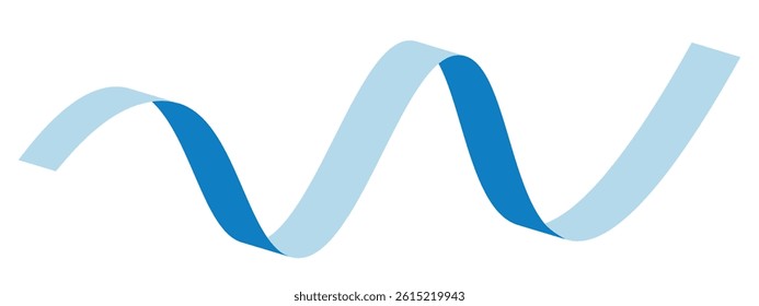 Blue flat ribbons isolated on white background. Ribbon banner vector illustration. Holiday lace.