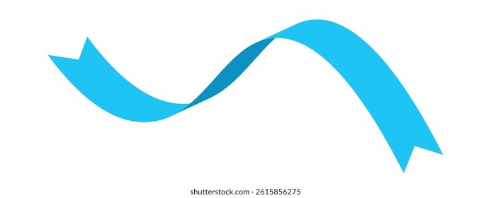 Blue flat ribbons isolated on white background. Ribbon banner vector illustration. Holiday lace.