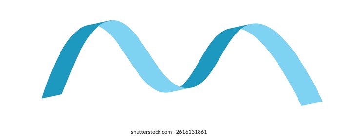 Blue flat ribbons isolated on white background. Ribbon banner vector illustration. Holiday lace.