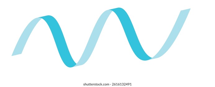 Blue flat ribbons isolated on white background. Ribbon banner vector illustration. Holiday lace.