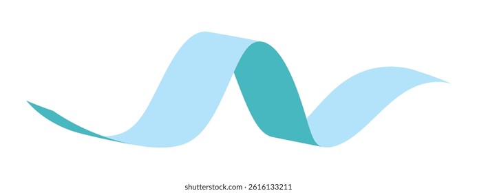 Blue flat ribbons isolated on white background. Ribbon banner vector illustration. Holiday lace.