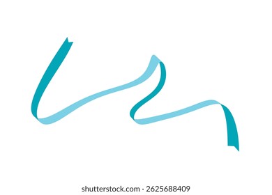 Blue flat ribbons isolated on white background. Ribbon banner vector illustration. Holiday lace.
