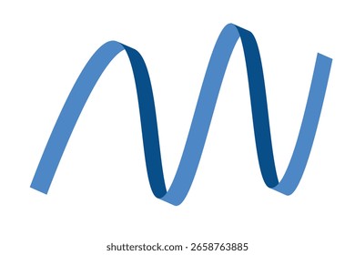 Blue flat ribbons isolated on white background. Ribbon banner vector illustration. Holiday lace.