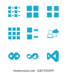 blaues Flachset-Symbol, Vektorsymbol