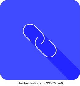 Blue Flat Shadow Icon - Link