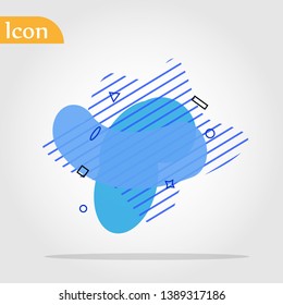 Blue flat style abstract vector banner isolated. Modern geometric liquid form. Modern template. Template for the design for logo, flyer, presentation etc. Vector illustration eps10