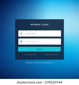 Blue Flat Ui Template Design Vector Stock Vector (Royalty Free ...