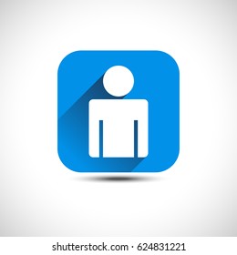 Blue flat user profile icon