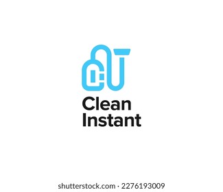 Blue Flat Vacuum Cleaner Logo