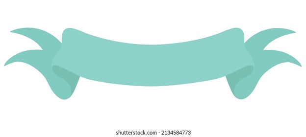 Blue flat vector ribbon banner isolated on white background. Easy to change color.