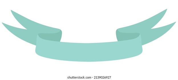 Blue flat vector ribbon banner isolated on white background. Easy to change color.
