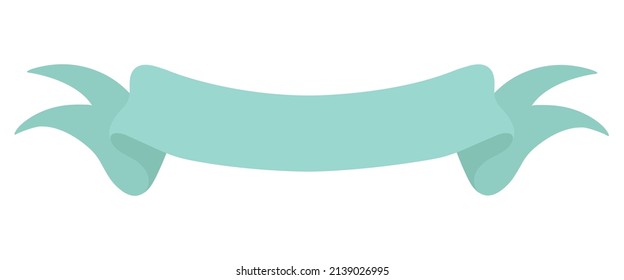 Blue flat vector ribbon banner isolated on white background. Easy to change color.