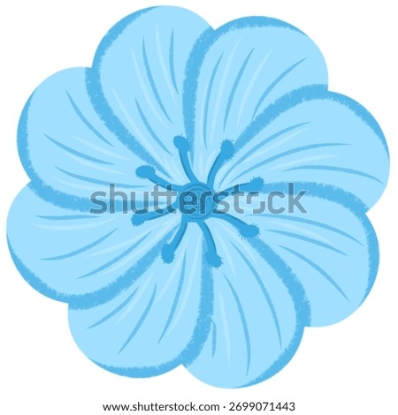 Blue Flax Flower Illustration Vector Isolated on White