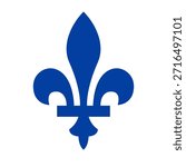 Blue Fleur de lis icon. Vector.
